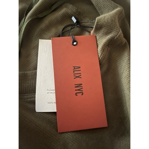 Alix NYC Green Alcott Dress Open Back Collared Ribbed Sz Large New MSRP$225 - Picture 7 of 9